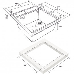 Мойка для кухни Paulmark StepIA PM114651-WH 46x51 белый