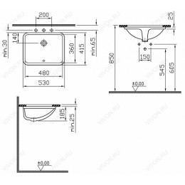 Vitra Раковина "S50" 5339B003-0012