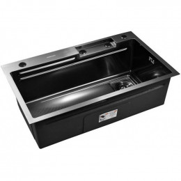 Мойка для кухни Gerhans K37545BD 75x45 со смесителем и комплектом аксессуаров графит