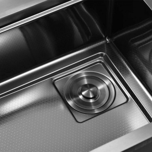 Мойка для кухни Gerhans K37545BD 75x45 со смесителем и комплектом аксессуаров графит