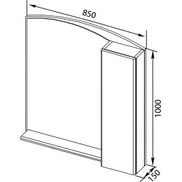 Зеркало-шкаф Aquanet Асти 85 белый