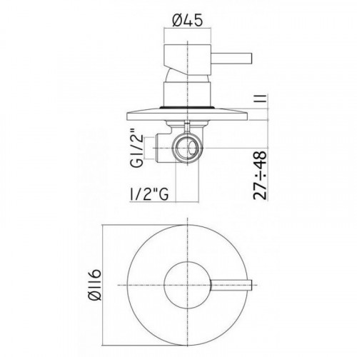 Смеситель для душа Paffoni Light LIG010ST сталь