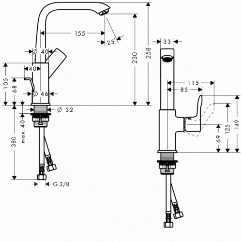 Смеситель для раковины Hansgrohe Metris 31087000