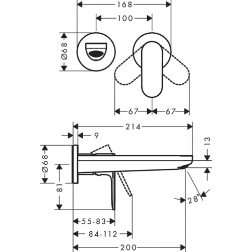 Смеситель для раковины Hansgrohe Rebris S 72528000 хром