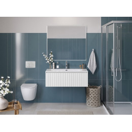 BelBagno Тумба с раковиной Uno 100 с 1 ящиком подвесная Bianco Opaco с раковиной BB-8099-100