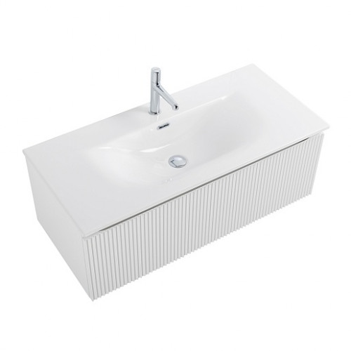 BelBagno Тумба с раковиной Uno 100 с 1 ящиком подвесная Bianco Opaco с раковиной BB-8099-100