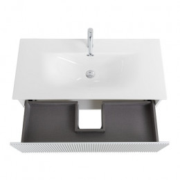 BelBagno Тумба с раковиной Uno 100 с 1 ящиком подвесная Bianco Opaco с раковиной BB-8099-100