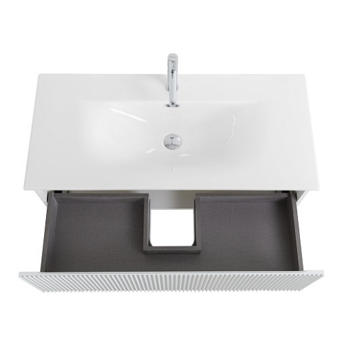 BelBagno Тумба с раковиной Uno 100 с 1 ящиком подвесная Bianco Opaco с раковиной BB-8099-100