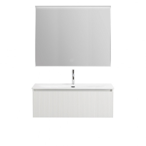BelBagno Тумба с раковиной Uno 100 с 1 ящиком подвесная Bianco Opaco с раковиной BB-8099-100