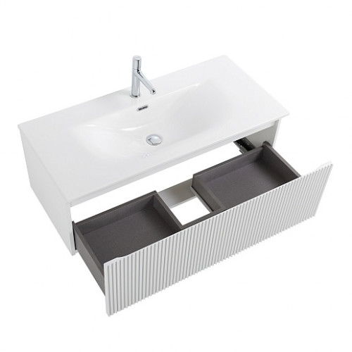 BelBagno Тумба с раковиной Uno 100 с 1 ящиком подвесная Bianco Opaco с раковиной BB-8099-100