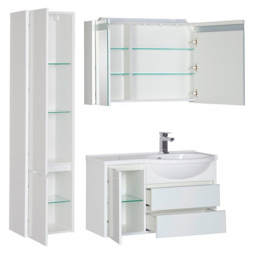 Зеркальный шкаф Aquanet Лайн 90 камерино R
