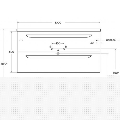 BelBagno Мебель для ванной Eco Cer-N 100 CZR-8073-100 bianco opaco ручки чёрные