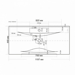 СанТа Тумба с раковиной Виктория 120 NEW подвесная