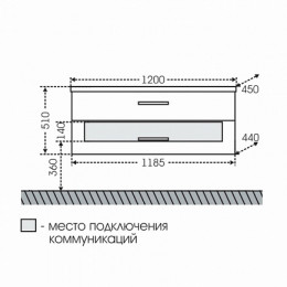 СанТа Тумба с раковиной Виктория 120 NEW подвесная