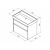 Aquanet Тумба с раковиной Nova Lite 75 2 ящика, дуб рошелье