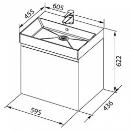 Aquanet Тумба с раковиной Йорк 60