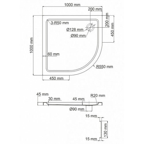 WasserKRAFT Поддон для душа Isen 26T23