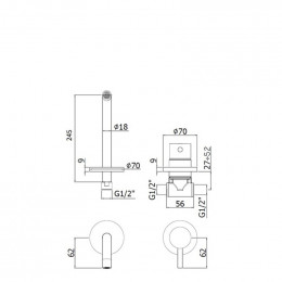 Смеситель для раковины Paffoni Light LIG007HGSP70 золото медовое брашированное