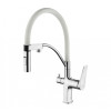 Смеситель для кухни Lemark Comfort LM3074C-White с подключением к фильтру хром/белый