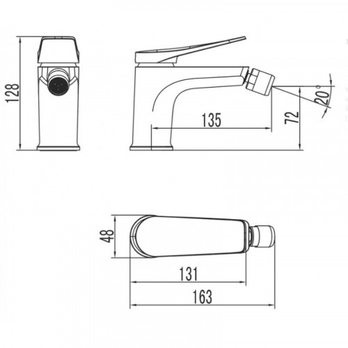 Смеситель для биде Lemark Bronx LM3708GM графит