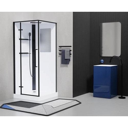 Esbano Душевая кабина ESM-QUADRO-90 (Left) 90x90 профиль чёрный