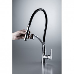Смеситель для кухни Bravat F7420453CP 285839 черный/хром