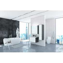 Зеркальный шкаф Roca Ronda 80см, ZRU9302970 белый глянец/антрацит, с подсветкой