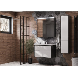 Зеркальный шкаф Roca Ronda 80см, ZRU9302970 белый глянец/антрацит, с подсветкой