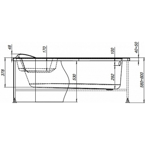 Aquanet Фронтальный экран для ванны Lyra 150 L