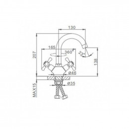 Смеситель для раковины Frap F13732-B хром