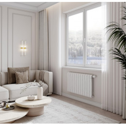 Радиатор биметаллический Royal Thermo Infinity 500 Bianco Traffico 4 секции, боковое подключение