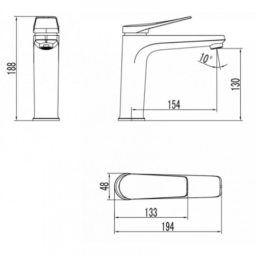 Смеситель для раковины Lemark Bronx LM3737GM графит