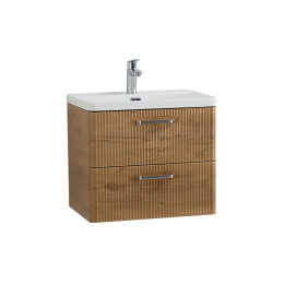 BelBagno Тумба с раковиной Due 50 подвесная Rovere Nature ручки Матовый атласный никель