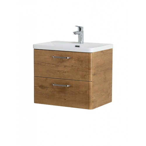 BelBagno Тумба с раковиной Due 50 подвесная Rovere Nature ручки Матовый атласный никель