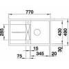 Мойка Blanco Metra 45 S-F Silgranit 525917 c клапаном черный