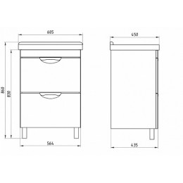 ASB-Mebel Мебель для ванной Миранда 60
