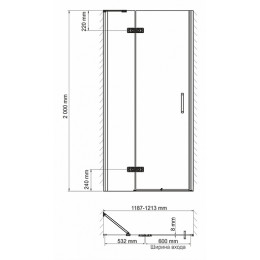 WasserKRAFT Душевая дверь Aller 10H05LBLACK MATT