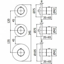 Смеситель с термостатом Paffoni Modular Box MDE018NO 285595 черный матовый
