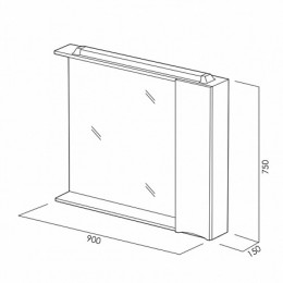BelBagno Зеркало-шкаф MARINO-SPC-900/750-1A-BL-P-R Bianco Lucido