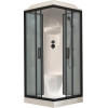 Royal Bath Душевая кабина HP RB 90HP6-GC-BL 90x90 стекло матовое профиль черный матовый