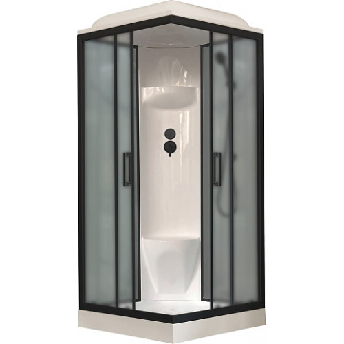 Royal Bath Душевая кабина HP RB 90HP6-GC-BL 90x90 стекло матовое профиль черный матовый