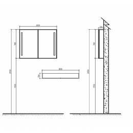 BelBagno Зеркало-шкаф SPC-2A-DL-BL-800