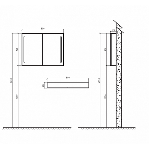 BelBagno Зеркало-шкаф SPC-2A-DL-BL-800