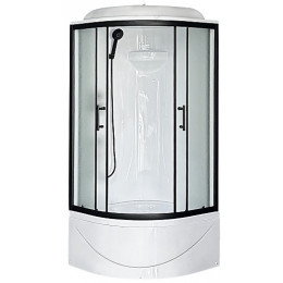 Royal Bath Душевая кабина Practic RB 90BK1-M-BL 90x90 стекло рифленое профиль черный матовый