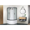 Royal Bath Душевая кабина Practic RB 90BK1-M-BL 90x90 стекло рифленое профиль черный матовый