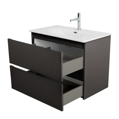 BelBagno Тумба с раковиной Uno 90 подвесная Темно-Серый матовый с раковиной BB-8099-90