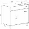 Misty Тумба с раковиной Купер 90 L с б/к белая