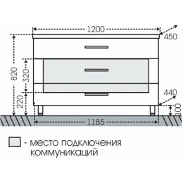 СанТа Тумба с раковиной Виктория 120 NEW напольная