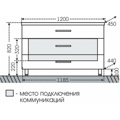 СанТа Тумба с раковиной Виктория 120 NEW напольная