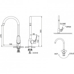 Смеситель для кухни Bravat Eler F7191238BM-RUS черный